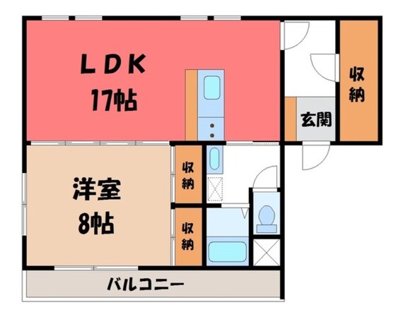 宇都宮駅 バス14分  松原交差点下車：停歩9分 1階の物件間取画像